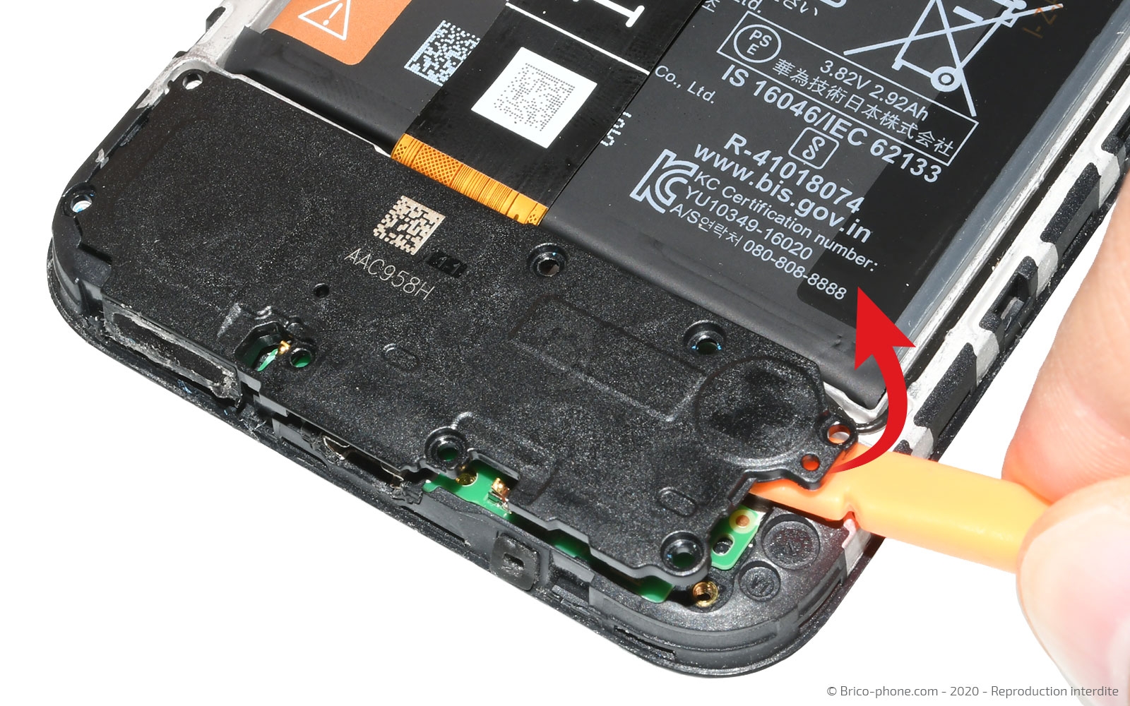 Changement du connecteur de charge sur Y5 2019 photo 2