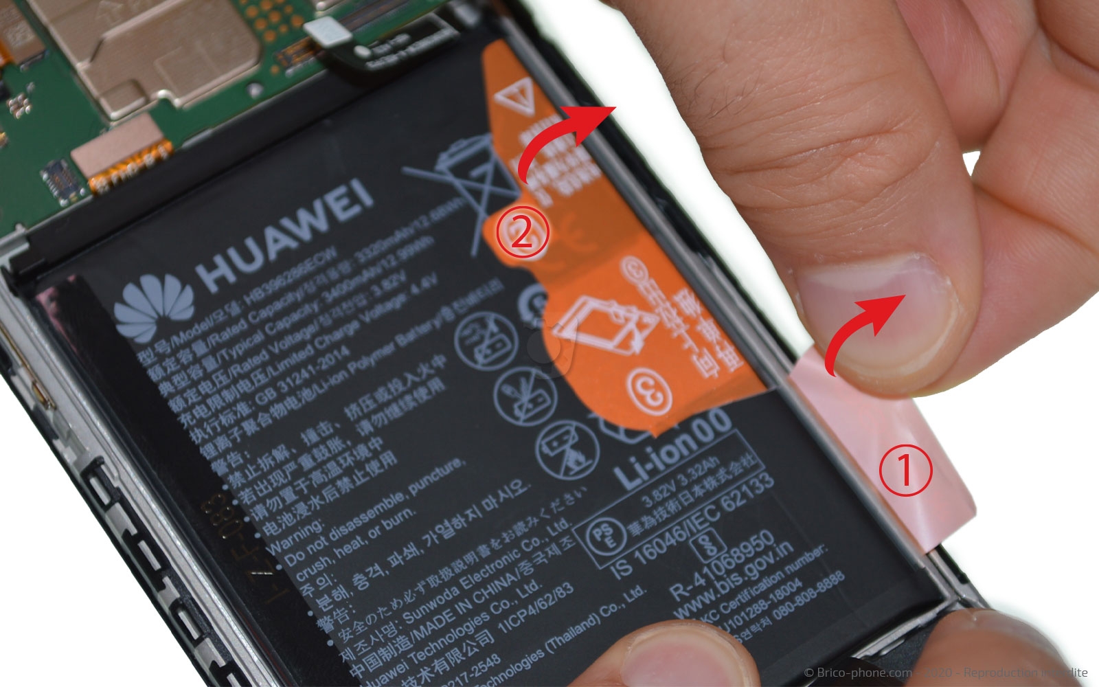 Changement de batterie sur P Smart 2020 photo 2