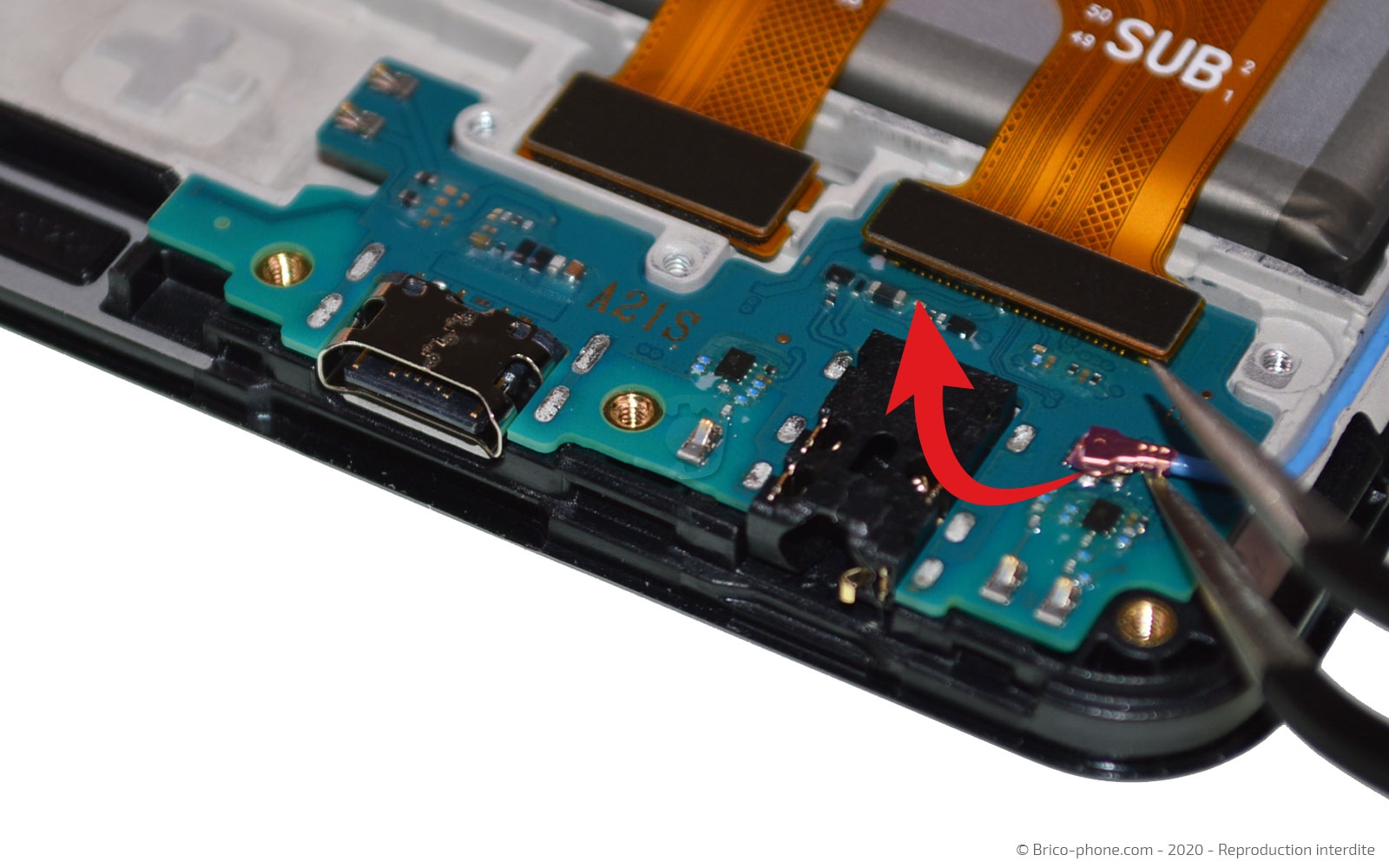 Changement du connecteur de charge sur Galaxy A21s photo 2