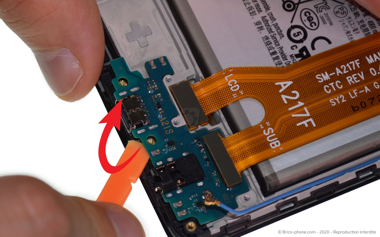 Changement du connecteur de charge sur Galaxy A21s photo 4