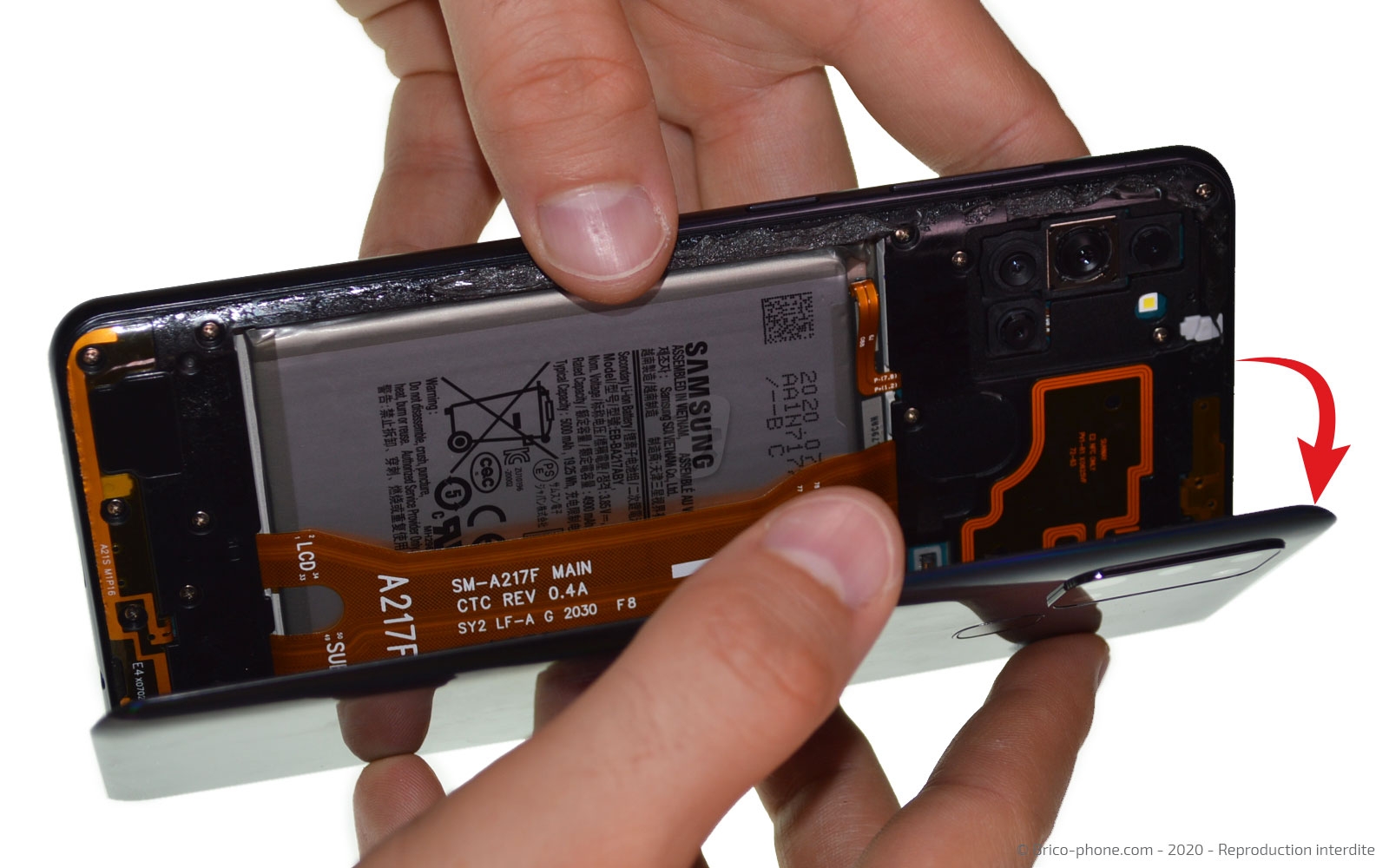 Changement du bloc écran sur Galaxy A21s photo 3