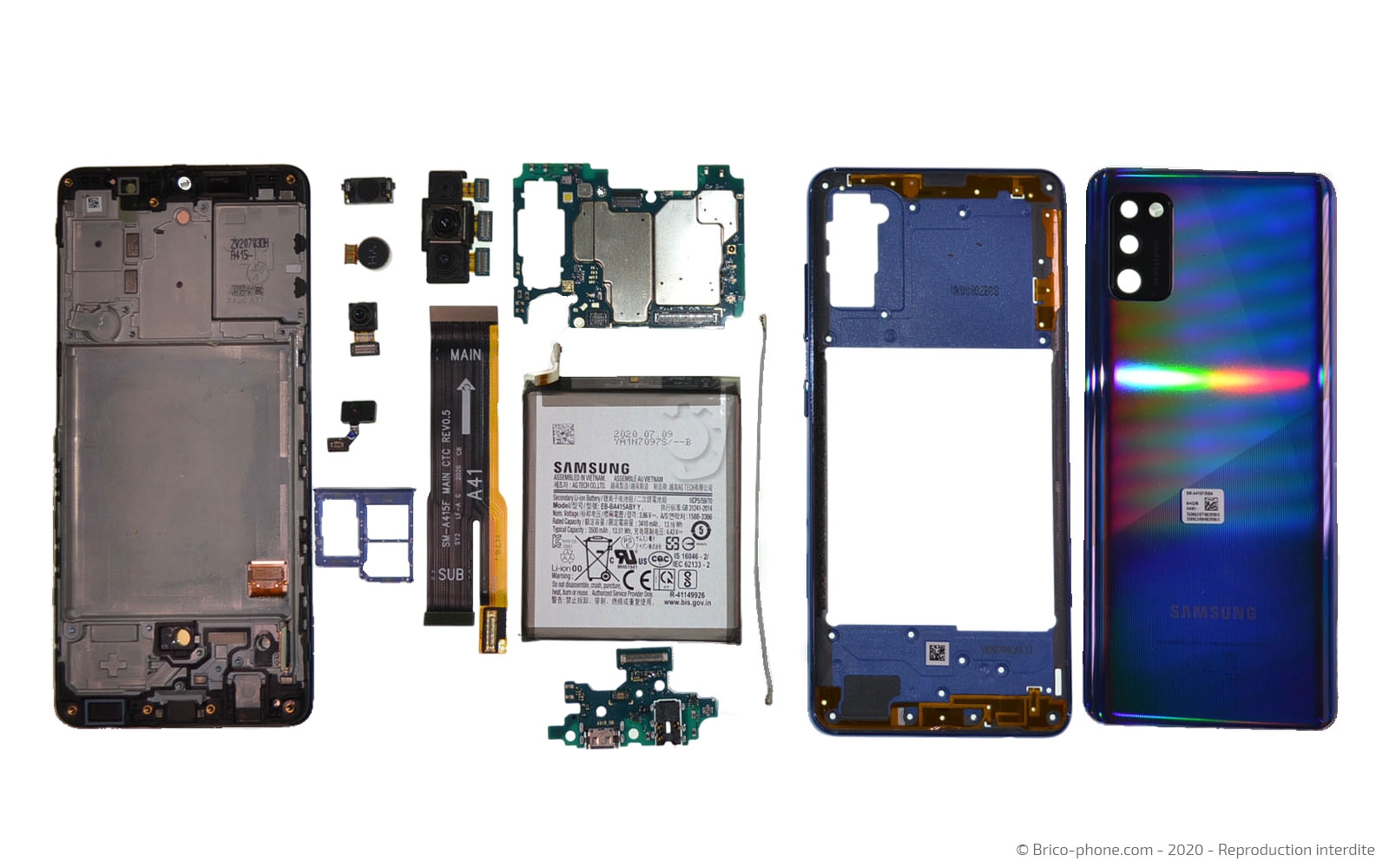Démontage complet  sur Galaxy A41 photo 1