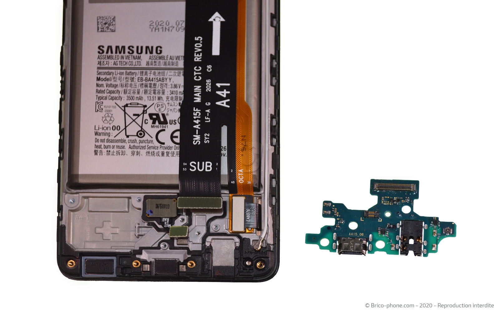 Changement du connecteur de charge sur Galaxy A41 photo 4