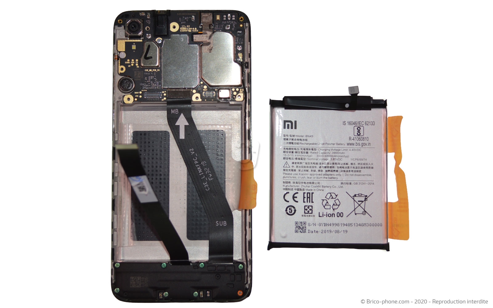 Changement de batterie sur Redmi 7A photo 3