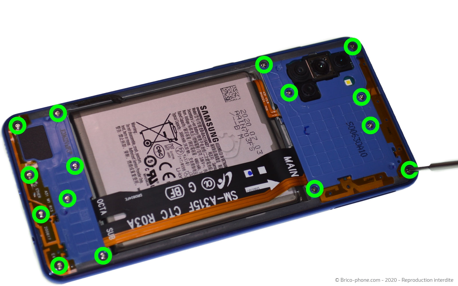 Démontage complet sur Galaxy A31 photo 1