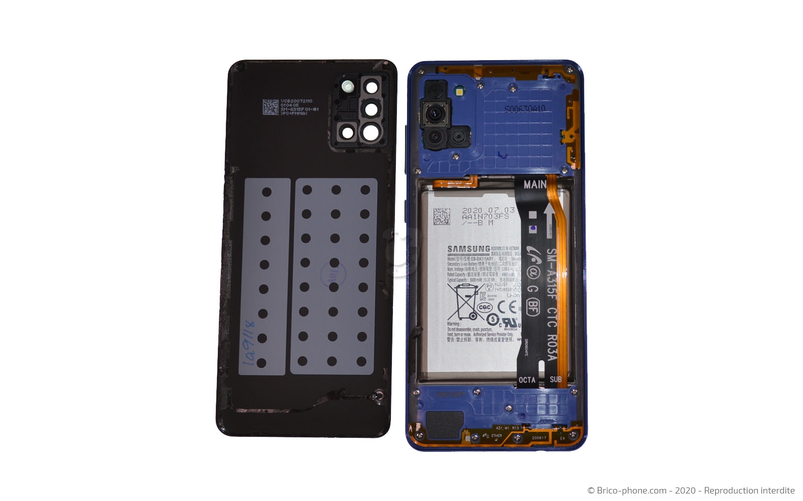 Changement de la vitre arrière sur Galaxy A31 photo 3