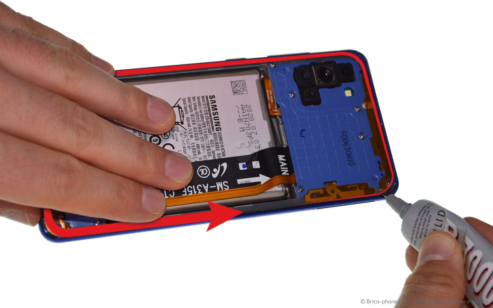 Changement du bloc écran sur Galaxy A31 photo 3