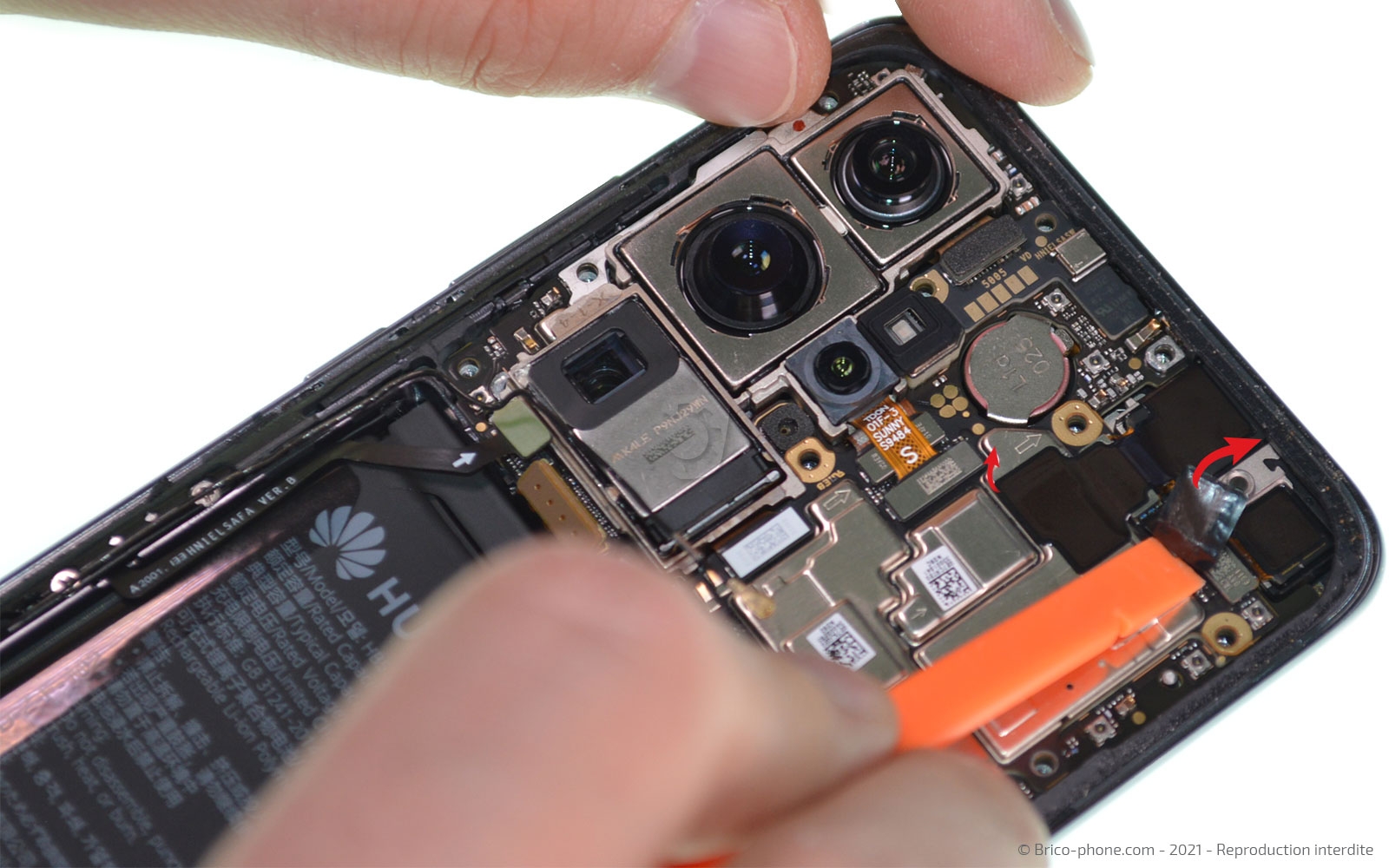 Changement du bloc écran avec batterie sur P40 Pro photo 2