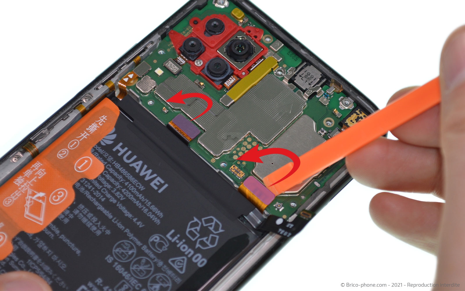 Changement du bloc écran avec batterie sur P40 Lite photo 2