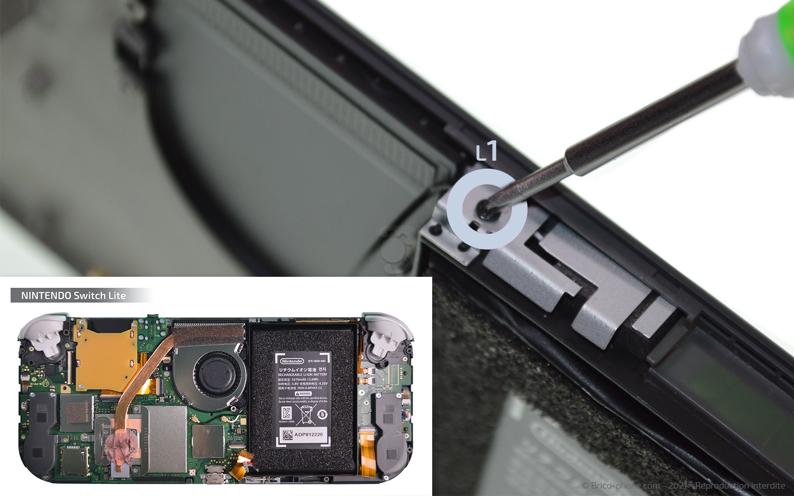 Changement de la vitre tactile ou du LCD  sur Switch Lite photo 1