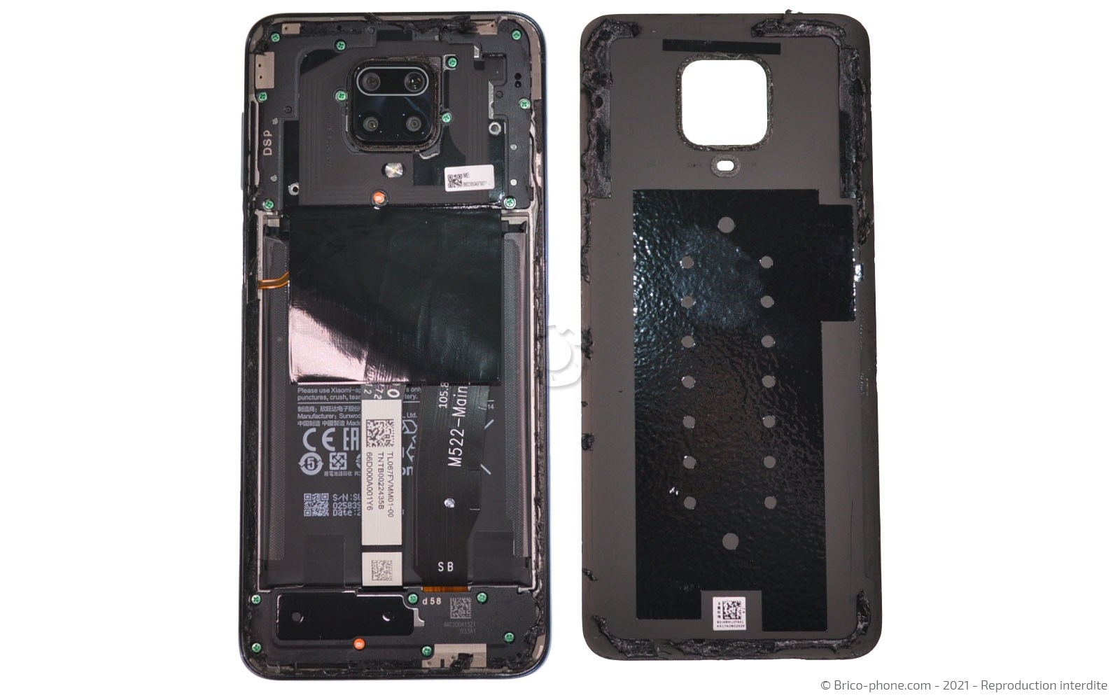 Changement de la vitre arrière sur Redmi Note 9 Pro photo 3