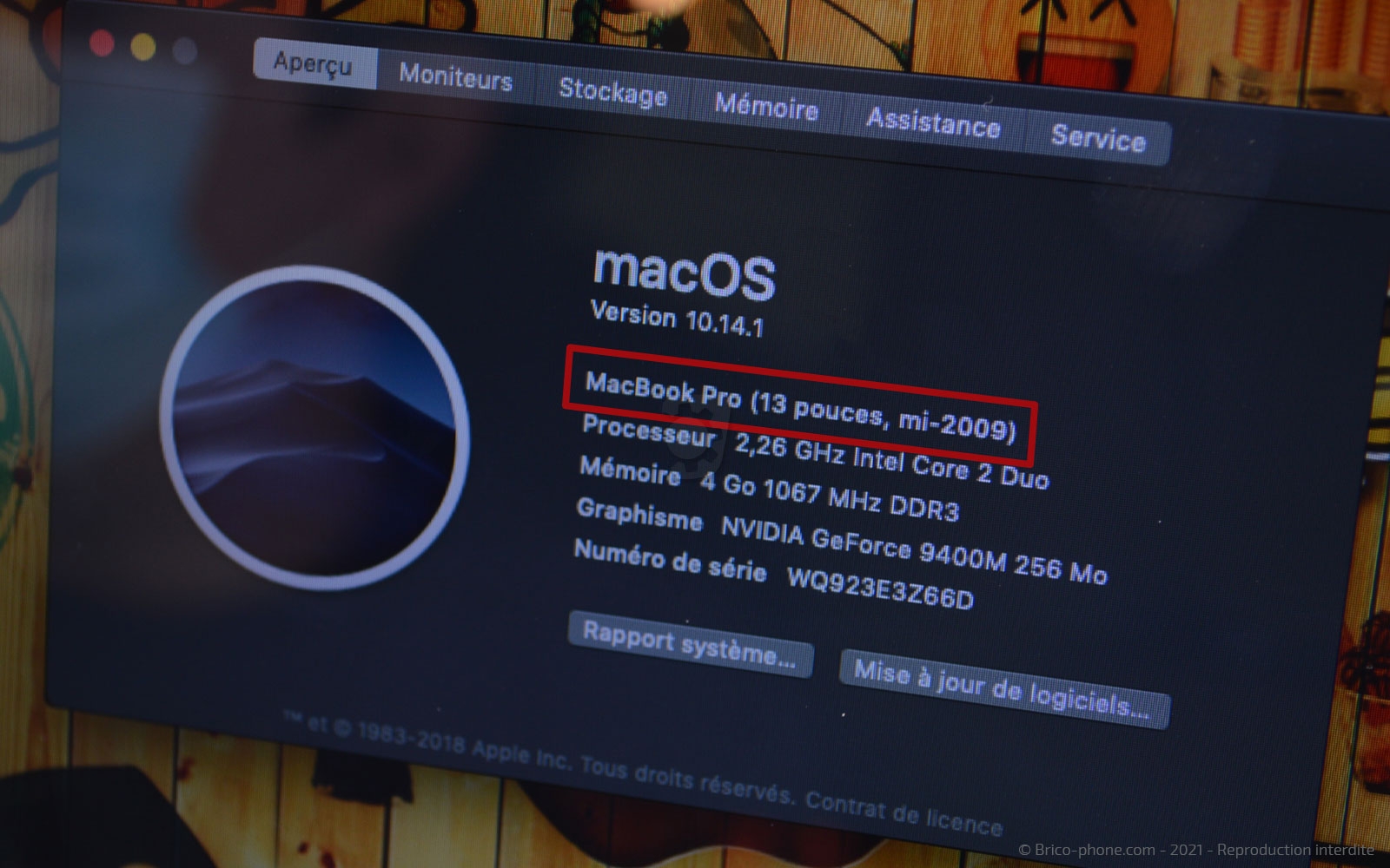 changement de batterie sur Macbook Pro 13 pouces A1278 EMC 2326 - 2009 photo 1