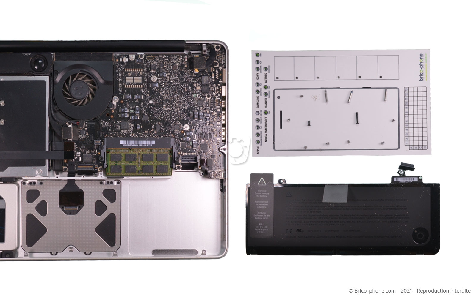changement de batterie sur Macbook Pro 13 pouces A1278 EMC 2326 - 2009 photo 3