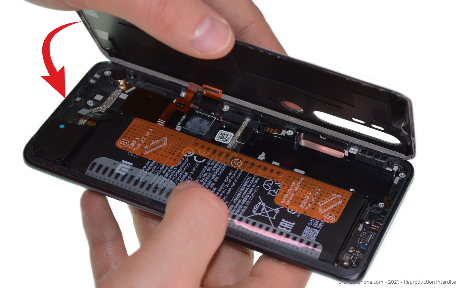 changement de l'écran (vitre et LCD) sur Mi Note 10 photo 3