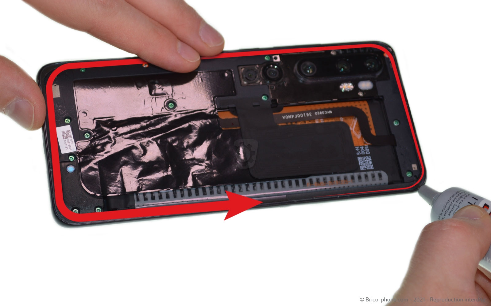 changement de l'écran (vitre et LCD) sur Mi Note 10 photo 1