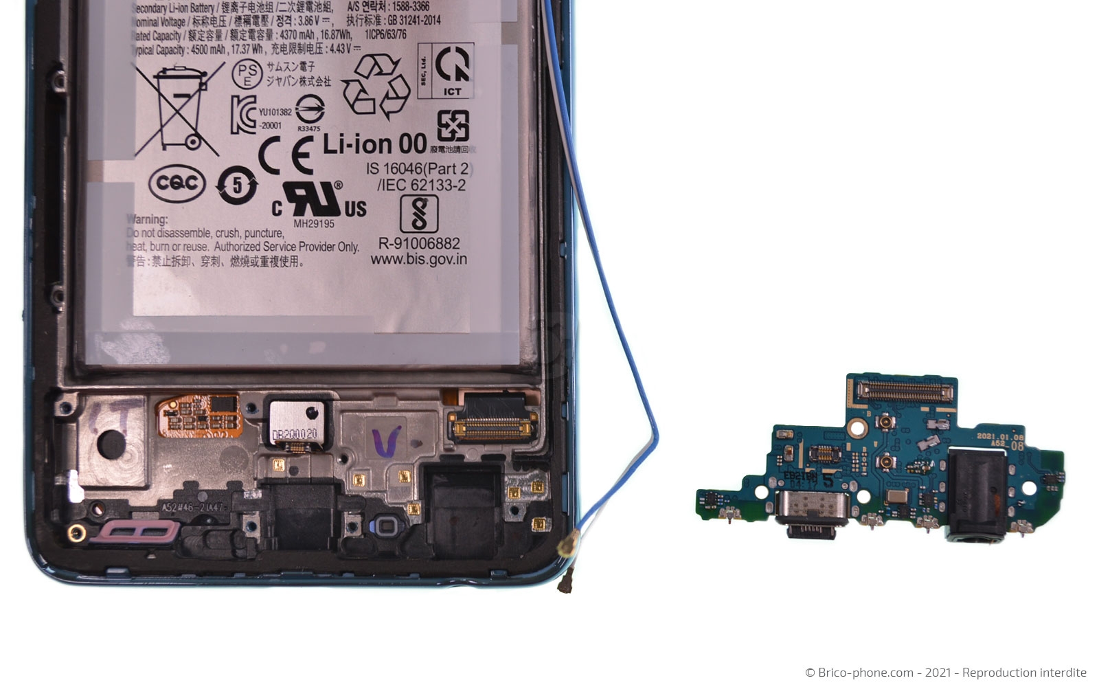 Changement du bloc écran sur Galaxy A52 photo 4
