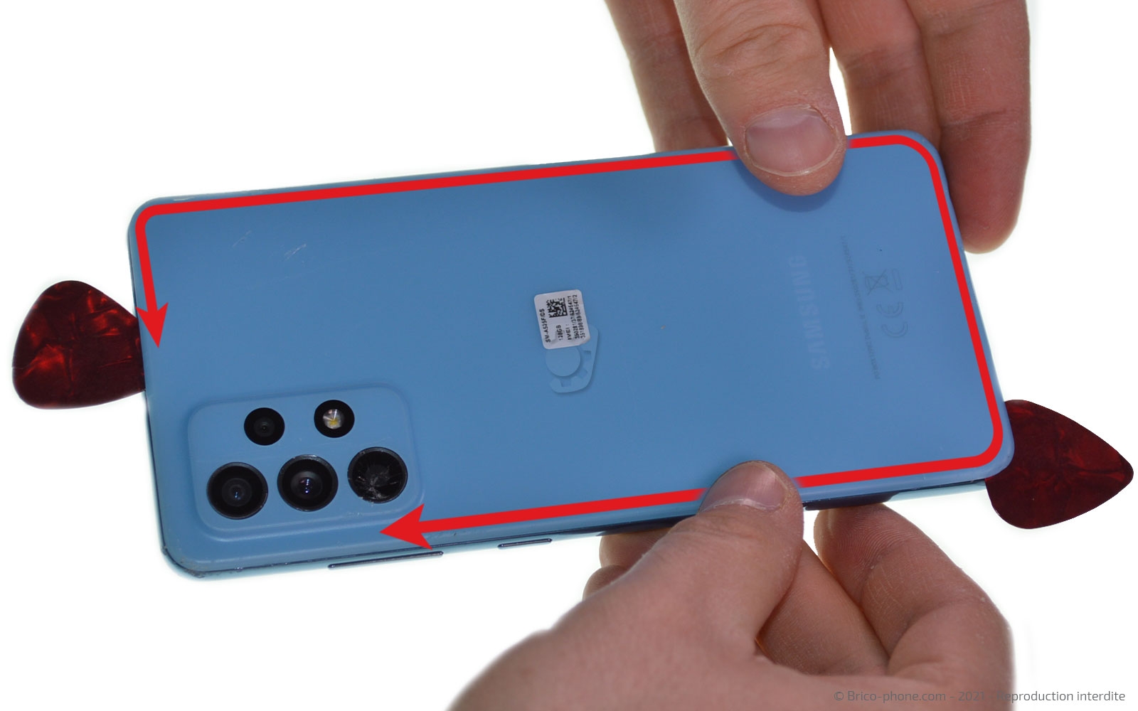 Changement de la vitre arrière  sur Galaxy A52 photo 3