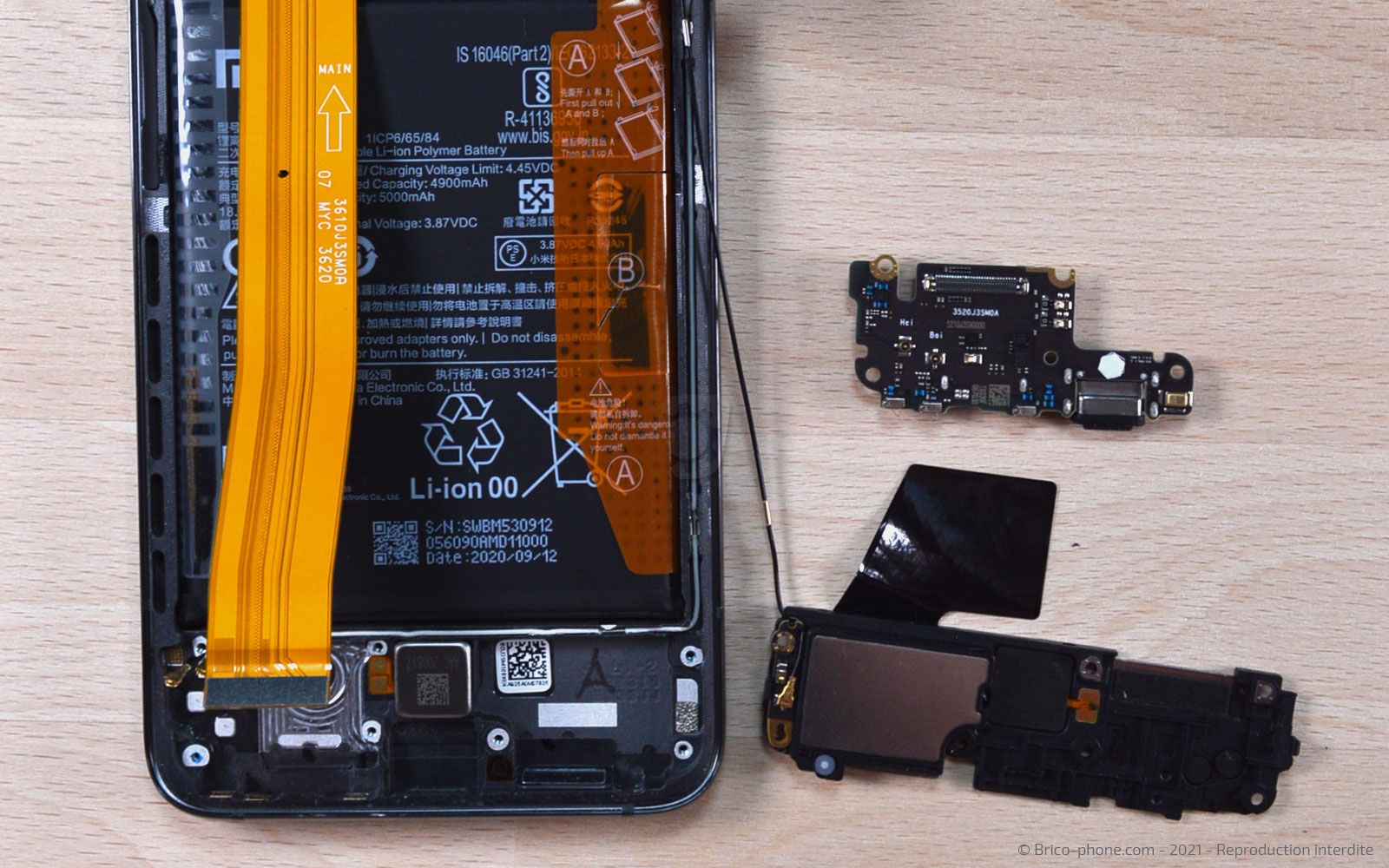 Changement du connecteur de charge sur Mi 10T photo 2