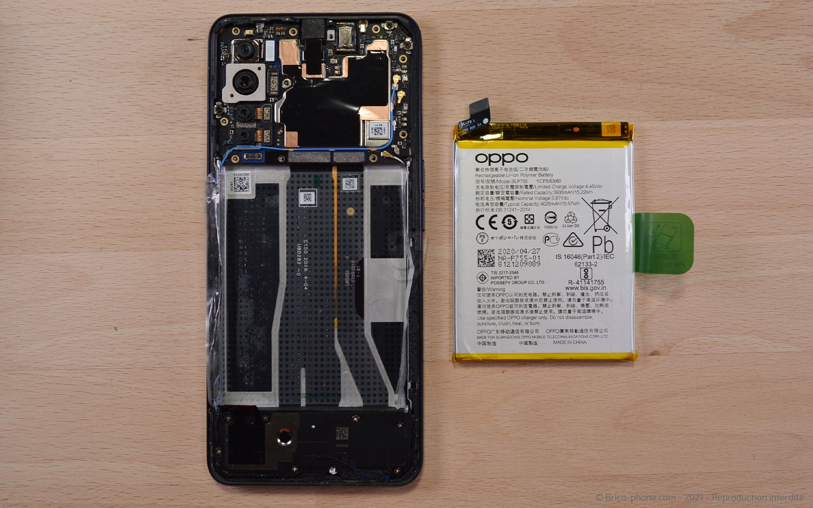 Démontage complet sur Find X2 Lite photo 3